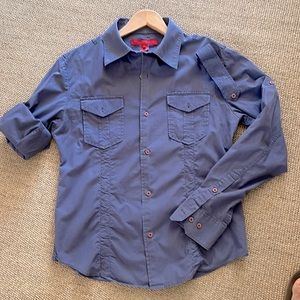 Vintage fitted long sleeves grey Fc UK  cotton shirt